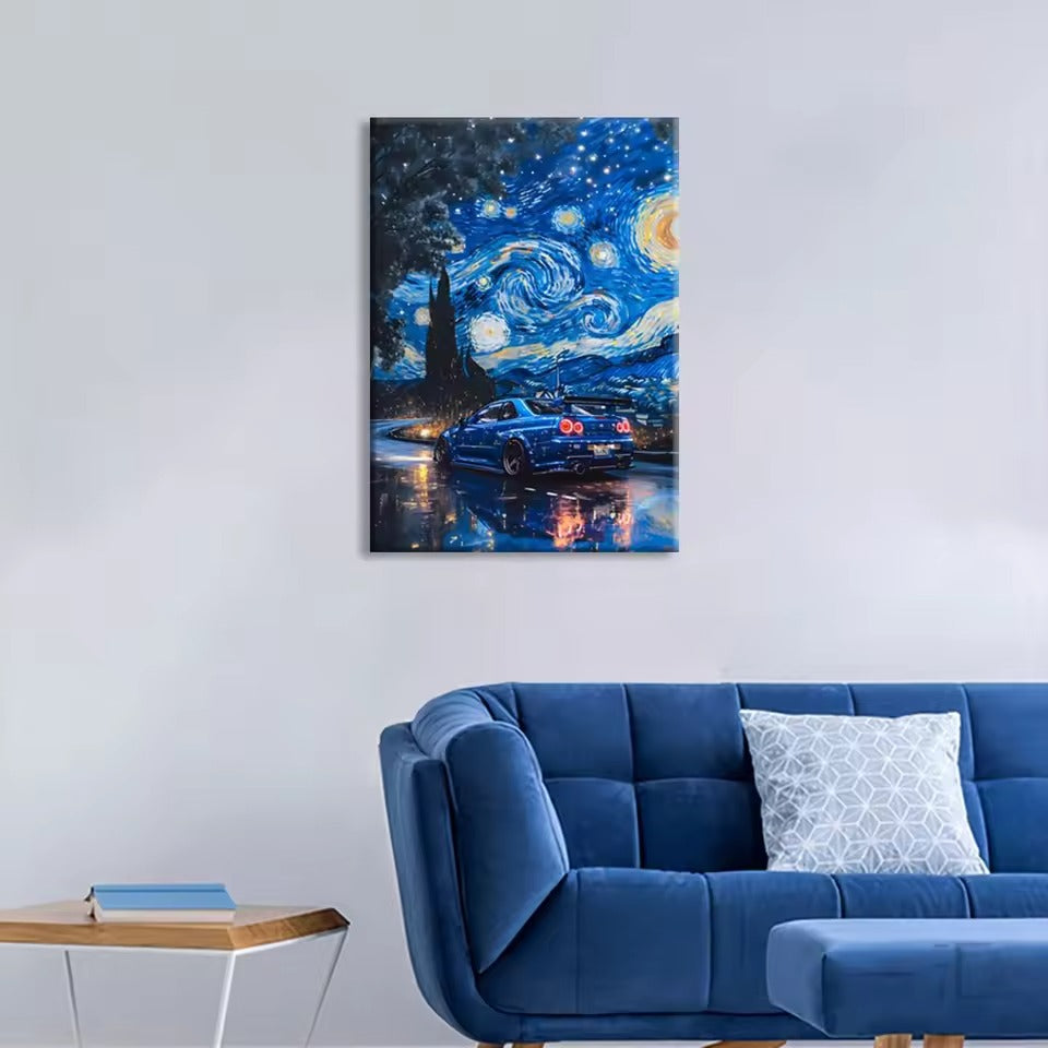 Starry Night GTR Skyline JDM Poster