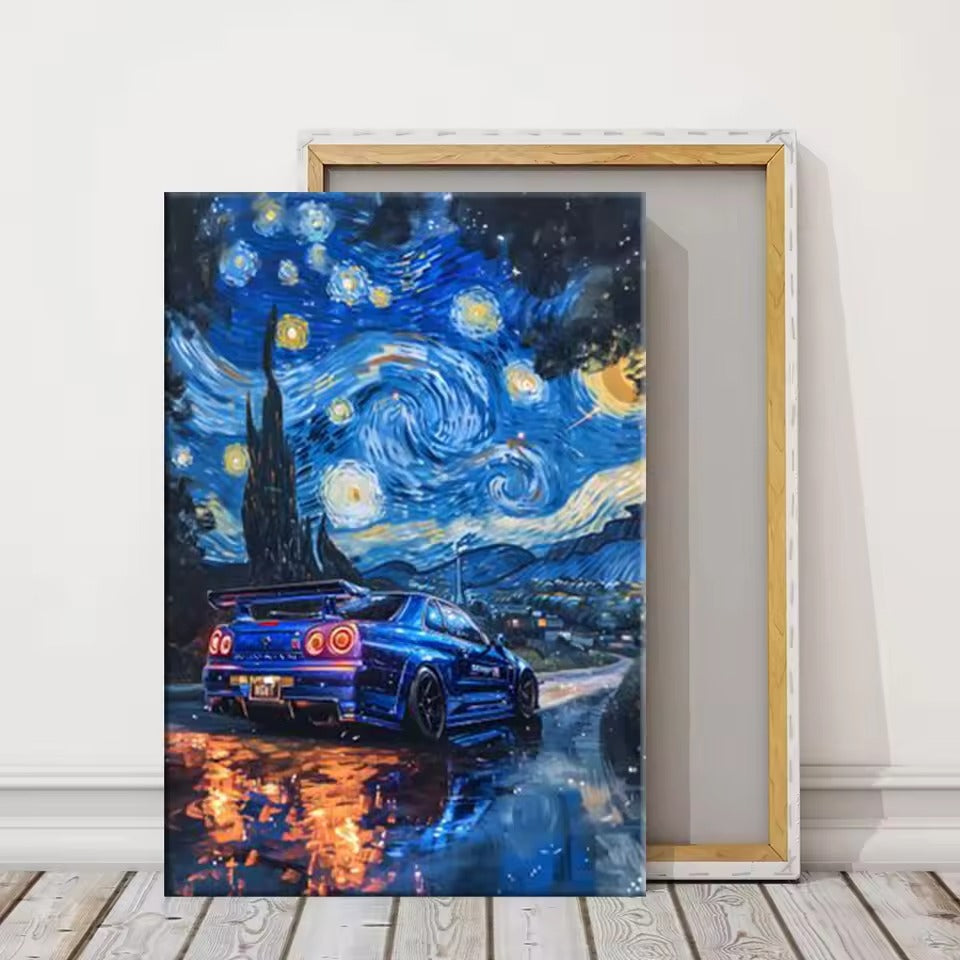 Starry Night GTR Skyline JDM Poster