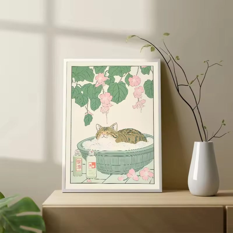 Kawaii Kitty Bath Poster