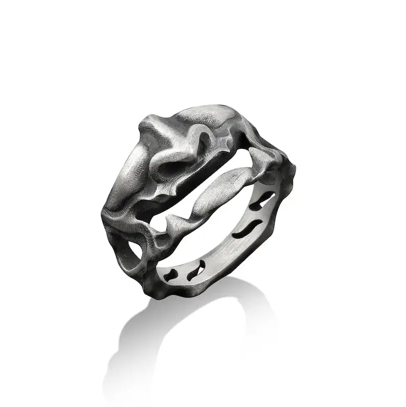 Oni Mouth Silver Ring