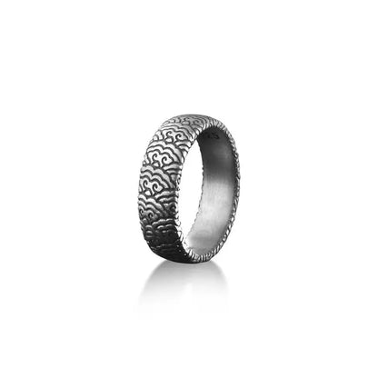 Japanese Waves Silver Ring