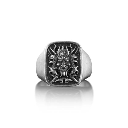 Samurai Warrior Silver Ring