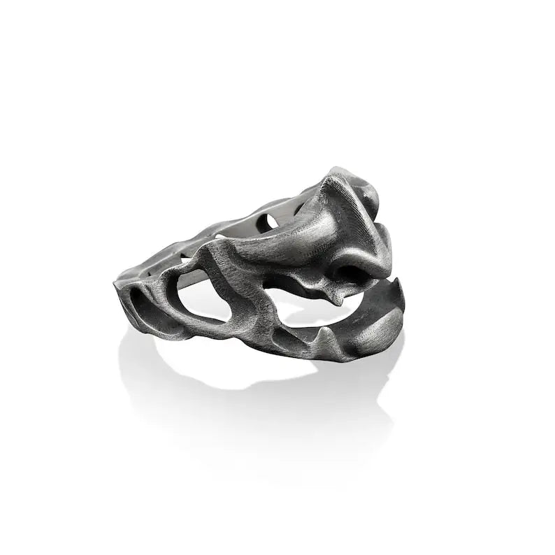 Oni Mouth Silver Ring