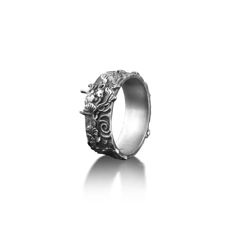 Floral Oni Silver Ring