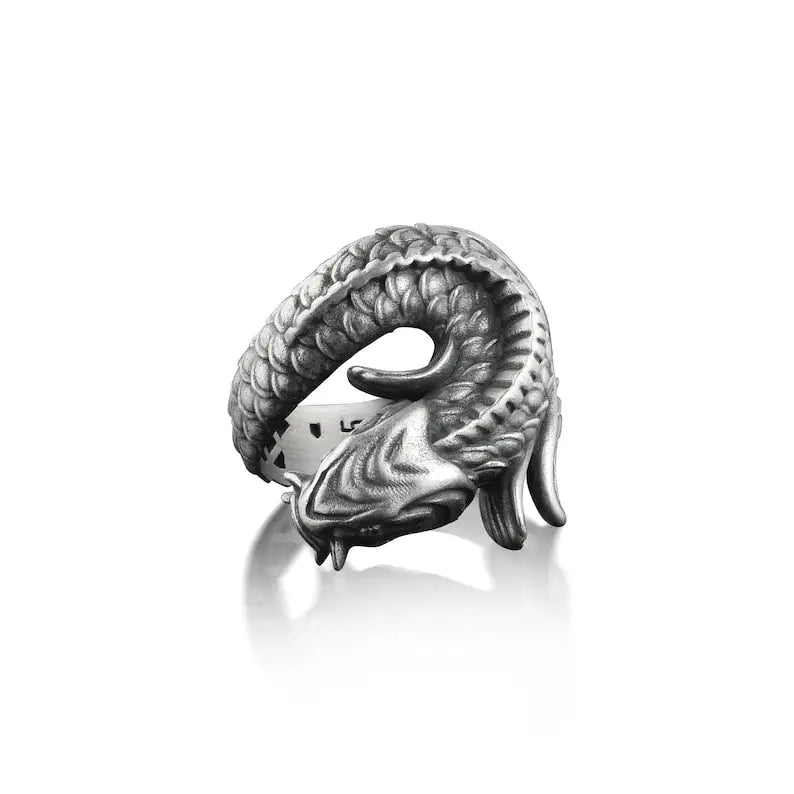 Majestic Silver Koi Fish Ring