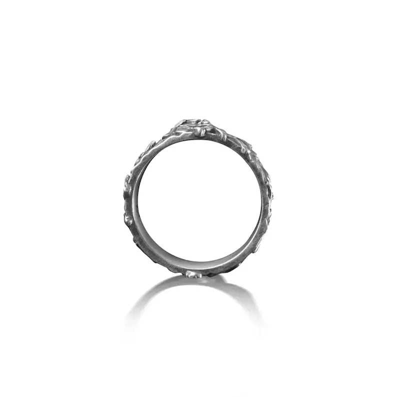 Floral Oni Silver Ring