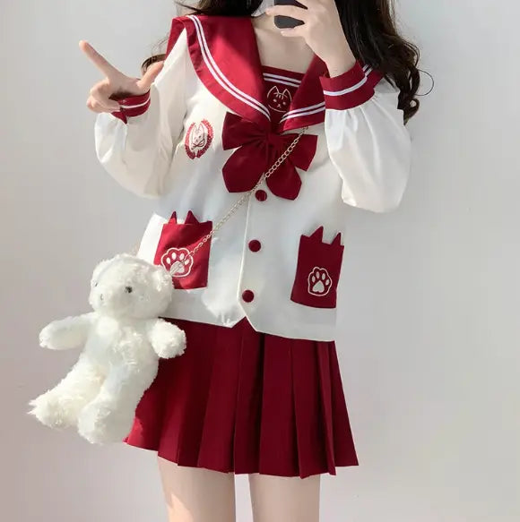 Akaineko JK School Uniform