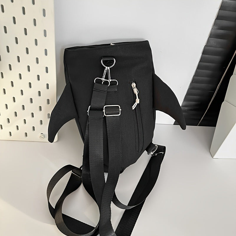 Japanese Shark Sling Bag black back straps and zip pocket