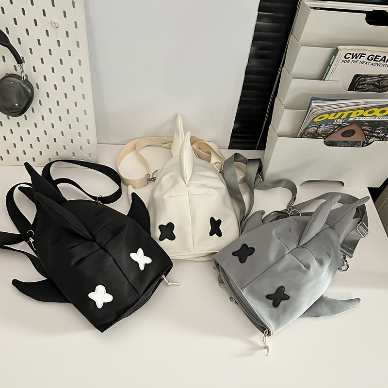 Japanese Shark Sling Bag color options black white and grey