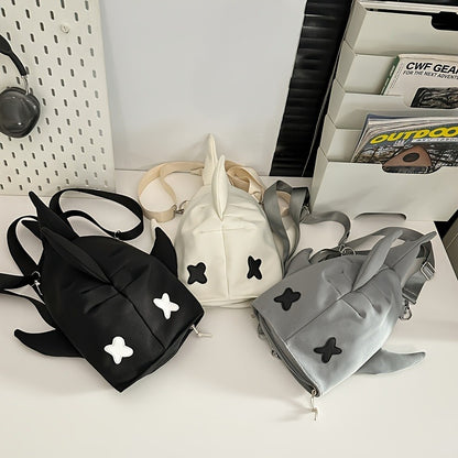Japanese Shark Sling Bag color options black white and grey
