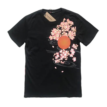 Flying Cranes Sakura Embroidery Shirt