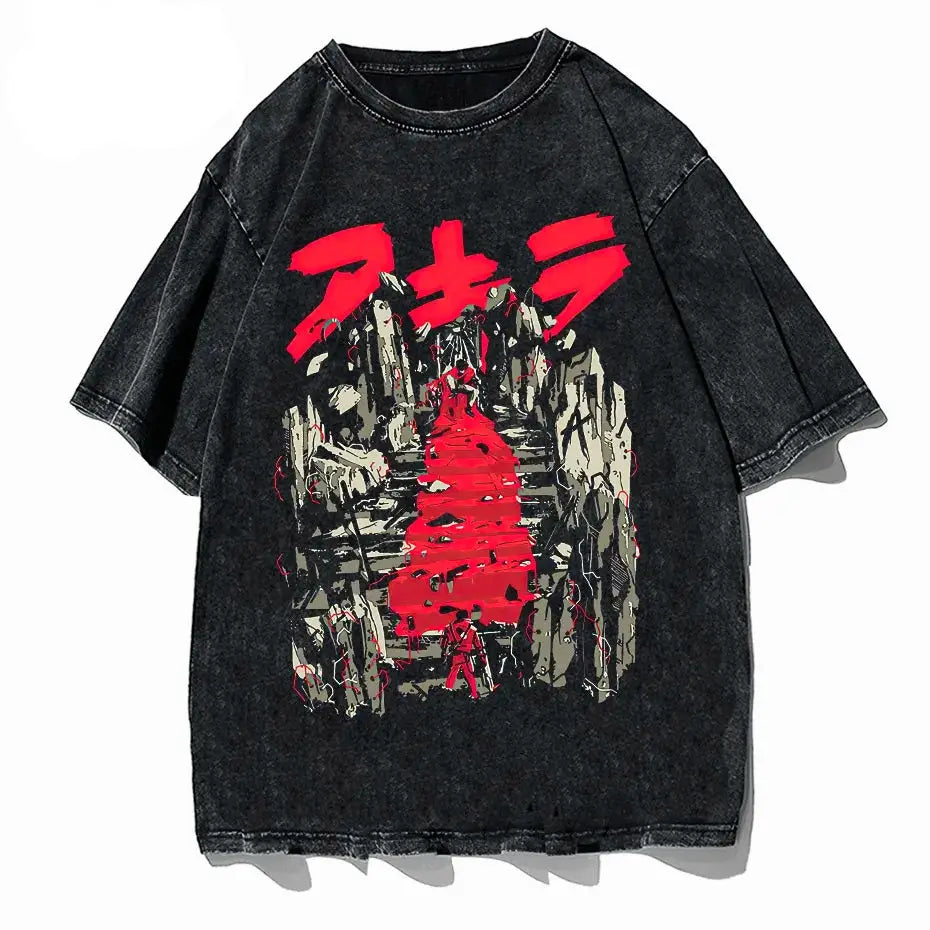 Akira Blood River Acid Wash Shirt