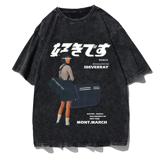T-shirt Kanji d&#39;écolière japonaise