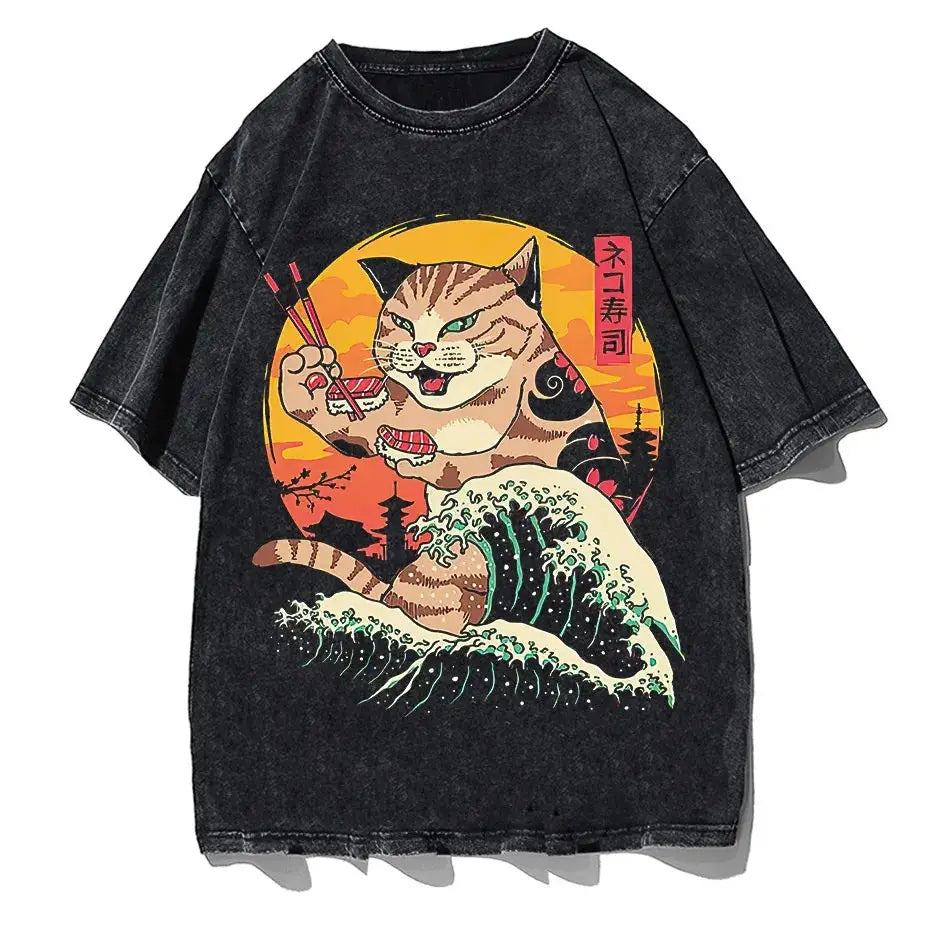Ukiyo-e Cat Attack Shirt