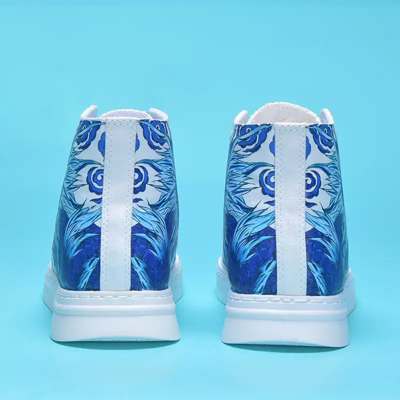 Blue Japanese Dragon Sneakers