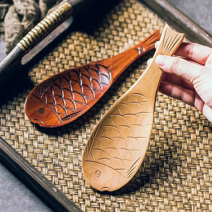 Wooden Fish Rice Spoon