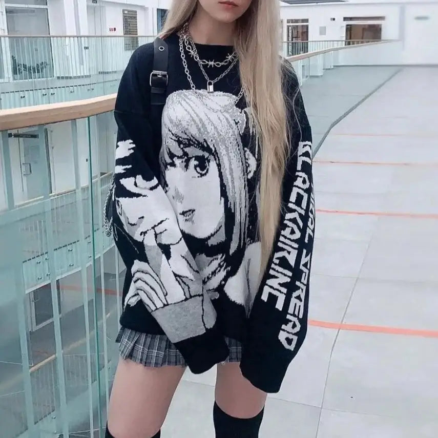 Suéter retro de chica anime