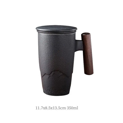 Wooden Handle Tall Fuji Mug