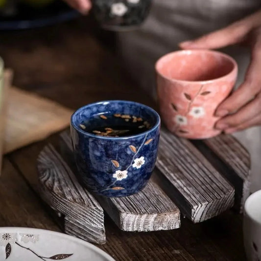 Taza de té de rama de árbol de Sakura