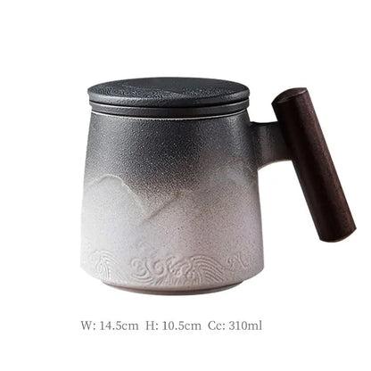 Wooden Handle Fuji Mug