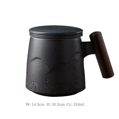 Wooden Handle Fuji Mug