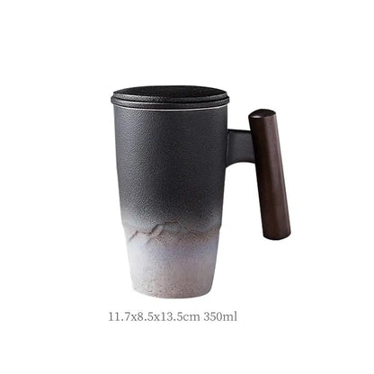 Wooden Handle Tall Fuji Mug