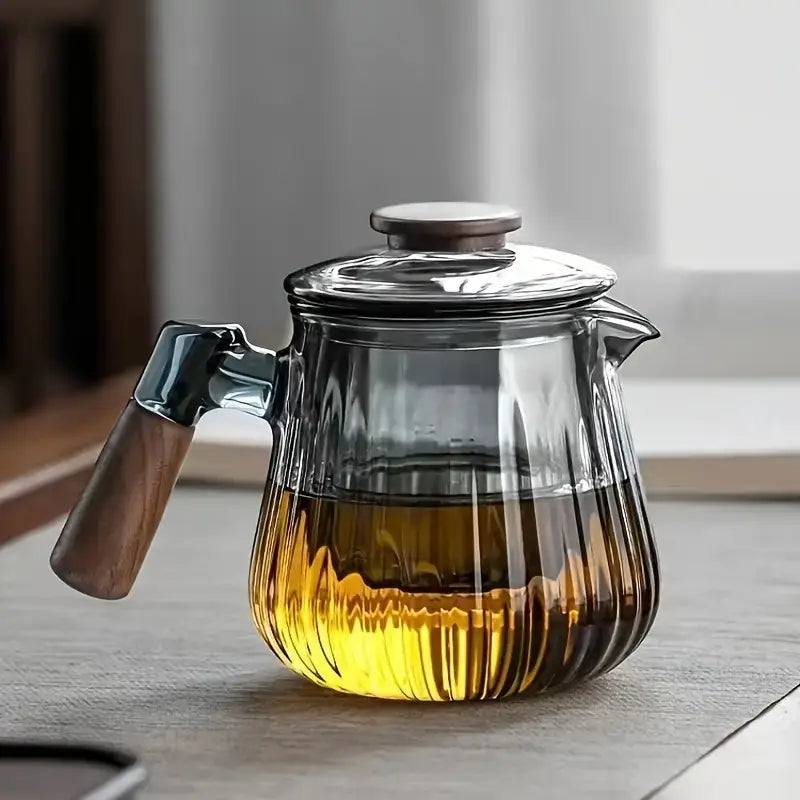 Clear Wood Handle Teapot