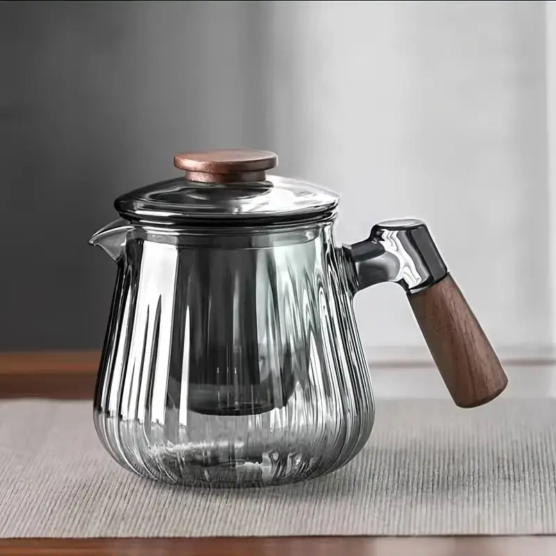 Clear Wood Handle Teapot