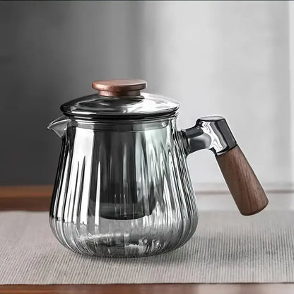 Clear Wood Handle Teapot