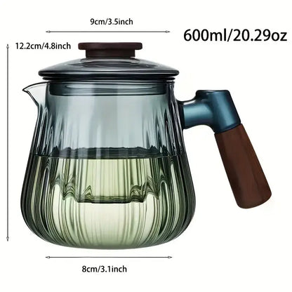 Clear Wood Handle Teapot