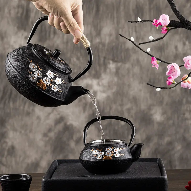 Sakura Bamboo Cast Iron Teapot