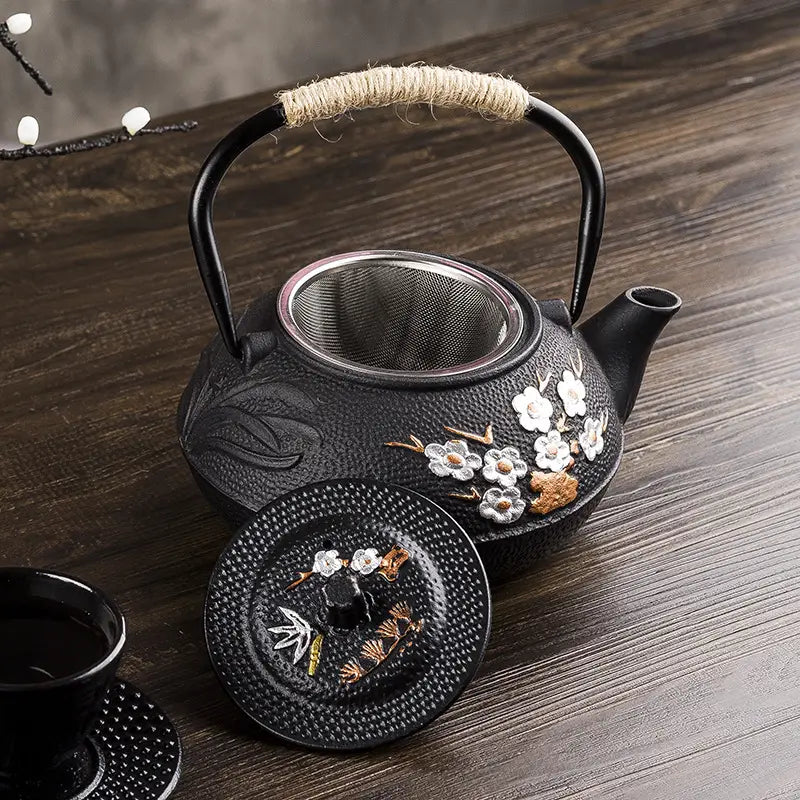 Sakura Bamboo Cast Iron Teapot