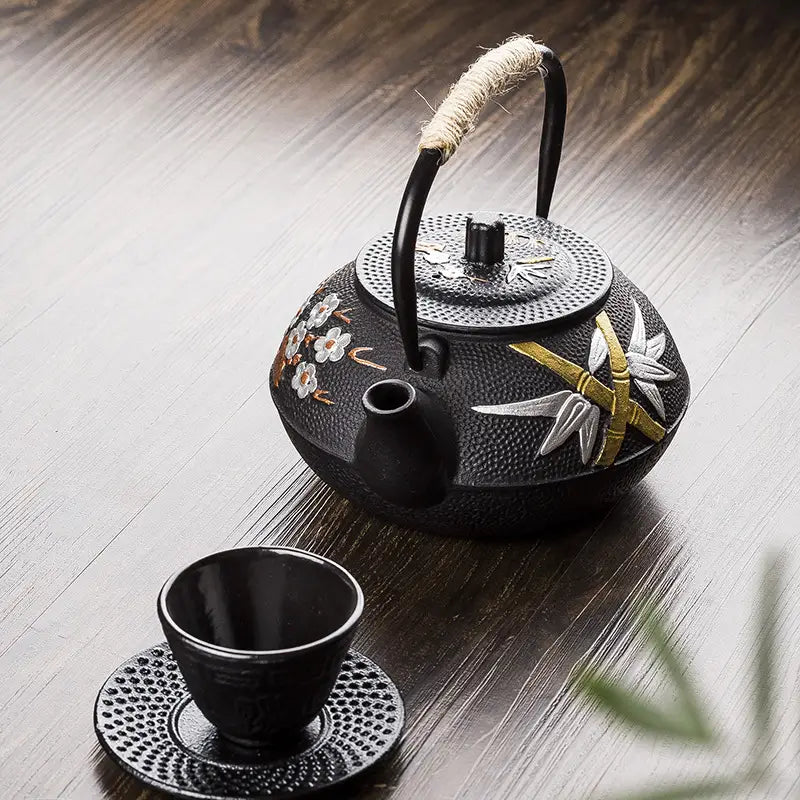 Sakura Bamboo Cast Iron Teapot