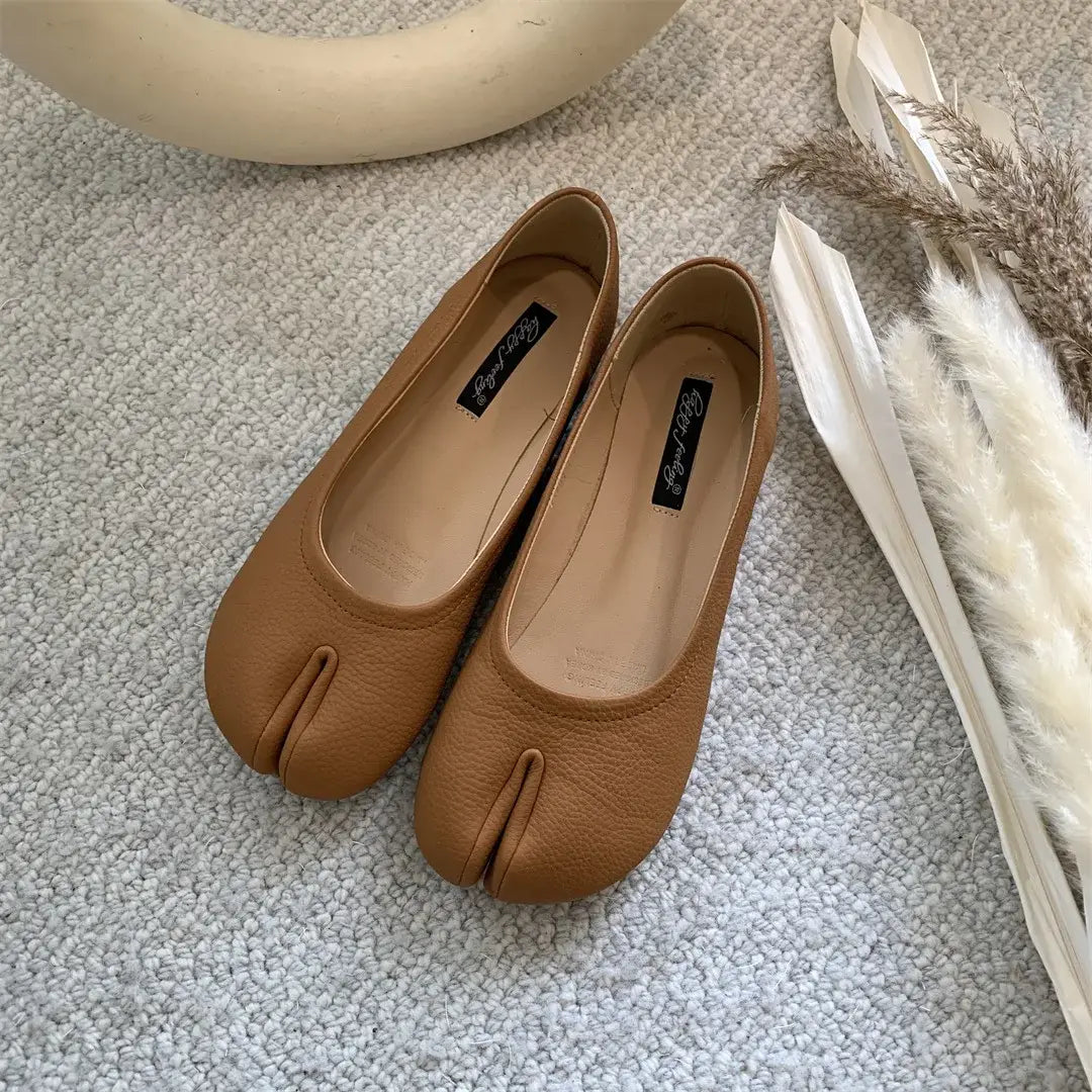 Brown Flat Jikatabi Shoes