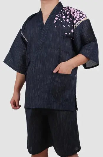 Traditional Blue Sakura Tiger Jinbei