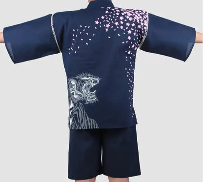 Navy Blue Sakura Tiger Jinbei