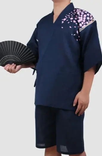 Navy Blue Sakura Tiger Jinbei