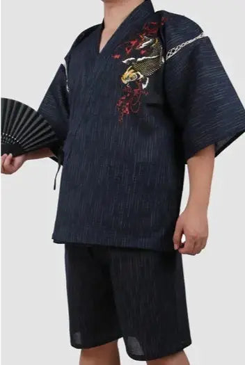 Pez Koi Olas Jinbei Azul Tradicional