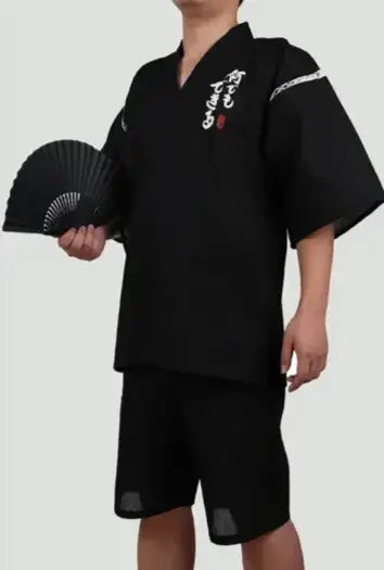 Kanji Poisson Dragon Noir Jinbei