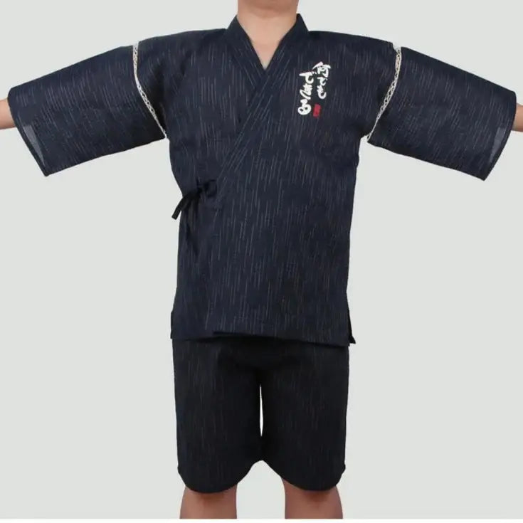 Jinbei tradizionale pesce drago blu Kanji