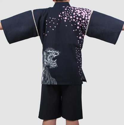 Night Blue Sakura Tiger Jinbei