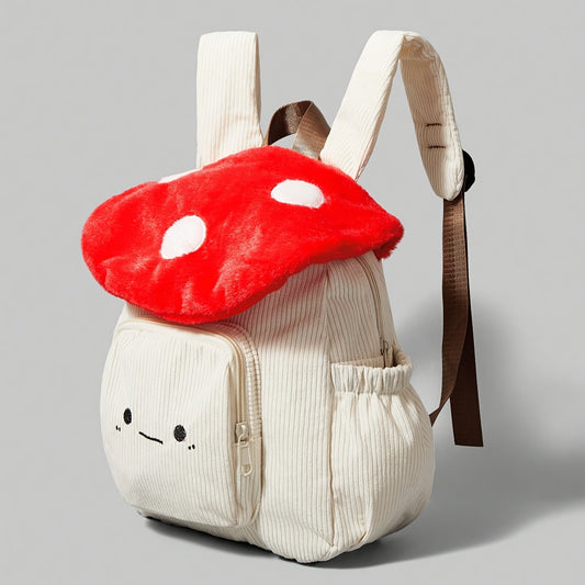 Joyful Mushroom Kawaii Backpack front three-quarter view