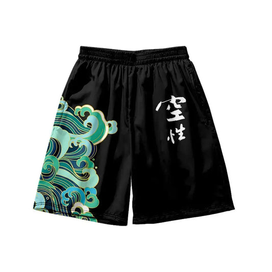 Pantalones cortos con ondas kanji
