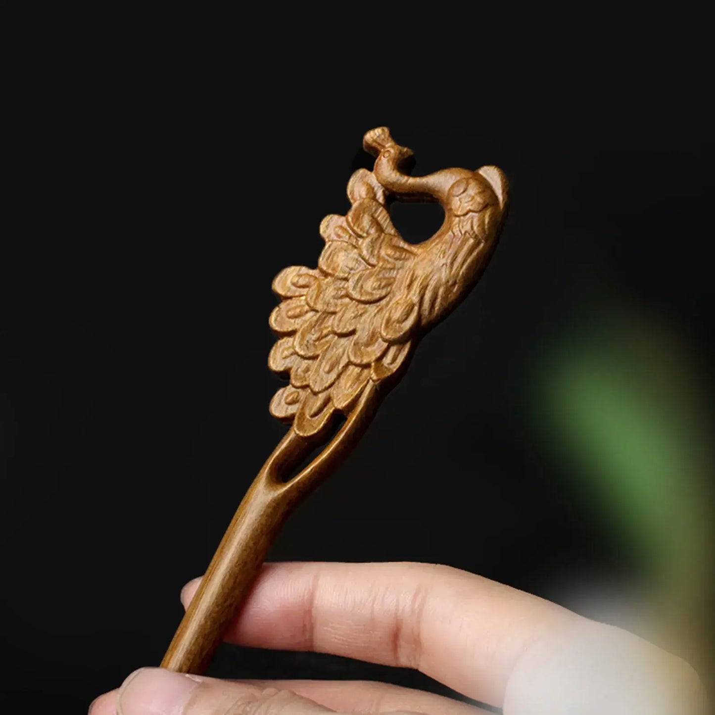 Kanzashi de bronce pavo real