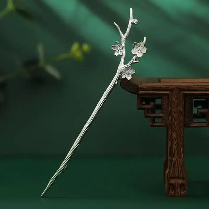 Silver Sakura Kanzashi