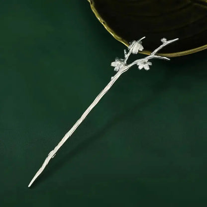 Silver Sakura Kanzashi