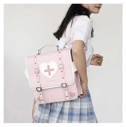 Pink Lolita Wing Heart Backpack