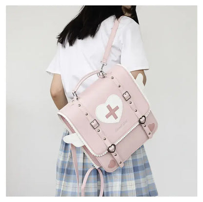 Pink Lolita Wing Heart Backpack