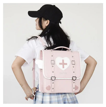 Pink Lolita Wing Heart Backpack