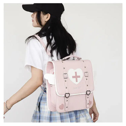 Pink Lolita Wing Heart Backpack